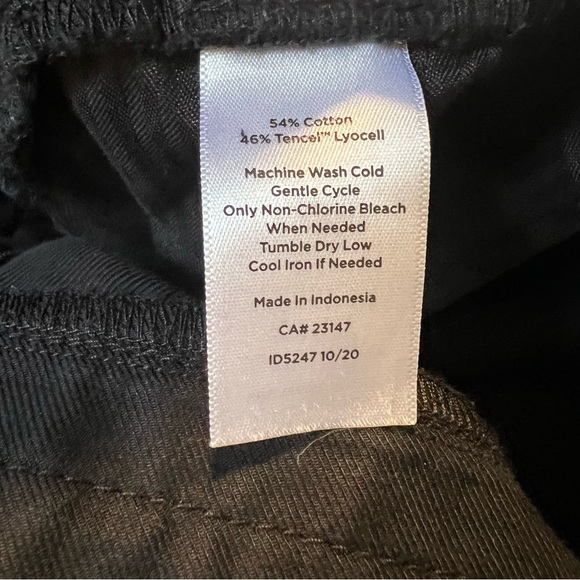 Talbots Elastic Drawstring Waist Cropped Pants-Cotton Blend-Black-Size 18 - Picture 10 of 10